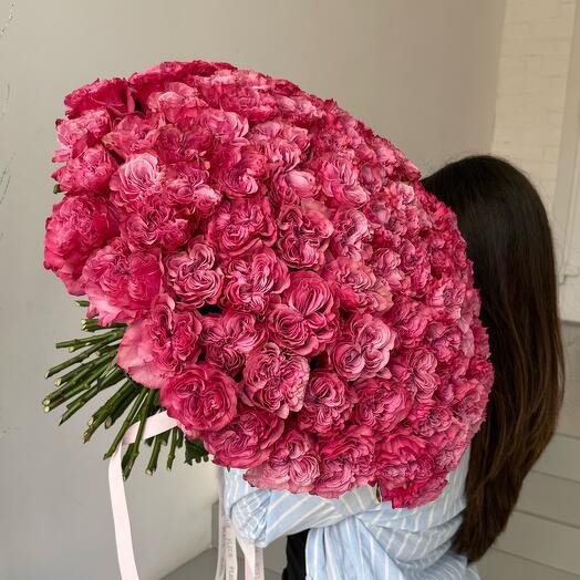 Букет из 101 пионовидной розы
