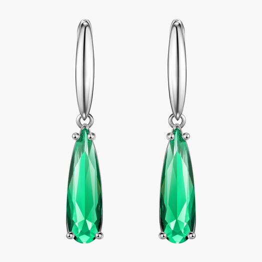 Серьги с зелеными кристаллами Swarovski