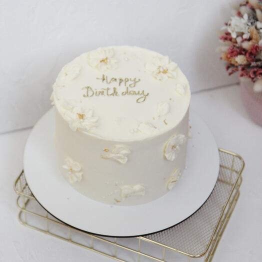 ТОРТ 1 КГ Happy Birthday с цветочками девушке маме подруге на день рождения