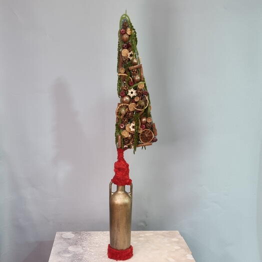 Креативная ёлочка ручной работы из эко материалов