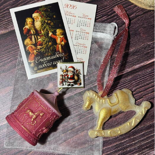 Набор новогодний подарочный (свеча + аромасаше)