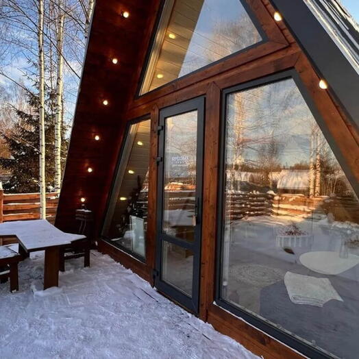 🎀A-frame коттедж в экобазе «Берёзовая Роща» 2 участника Одна ночь 💝