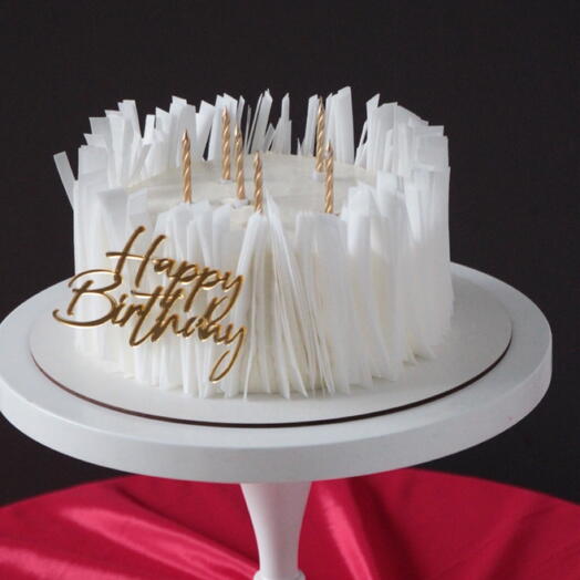 Торт на день рождения с вафельными полосочками