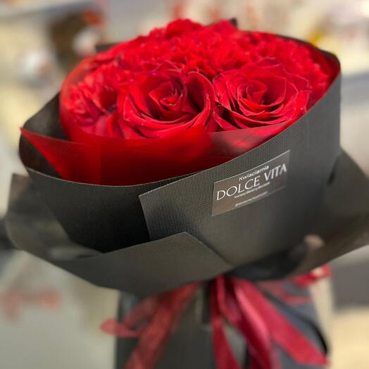 Bukiet z Roży czerwonej i goździki