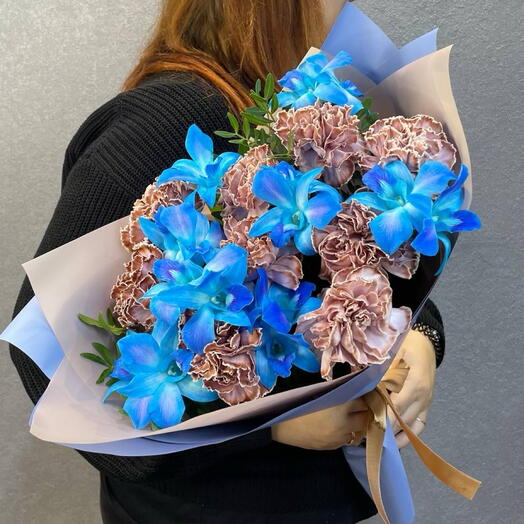Крем-брюле 🧁 с голубым дендробиумом