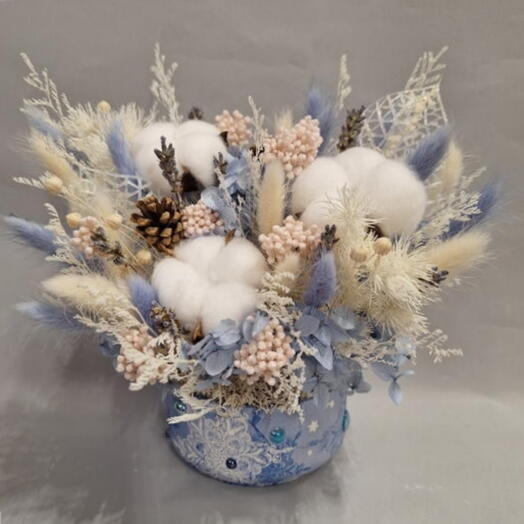 Сухоцветы композиция "ЗИМНЯЯ НЕЖНОСТЬ"