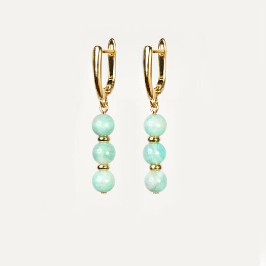 Серьги Самшит Амазонит 14K (EAR1160)