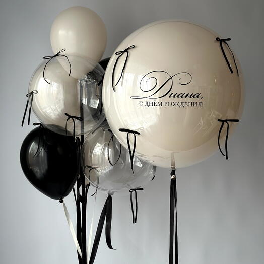 Набор шаров с чёрными бантиками