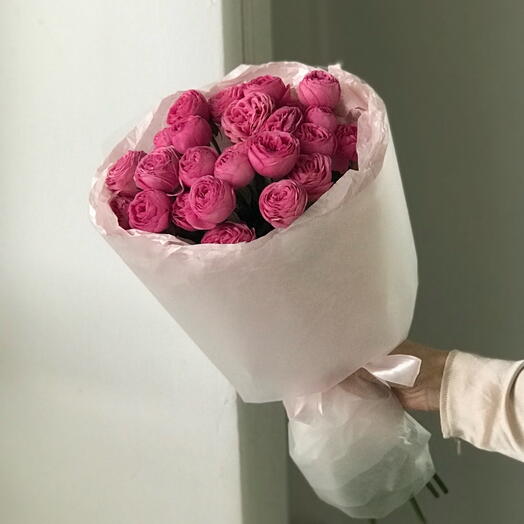 5 веток пионовидных кустовых роз Жизель 2.0 / Giselle Жизель 27 Buket flowers