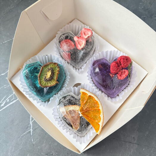 Набор из 4 больших чайных сердец