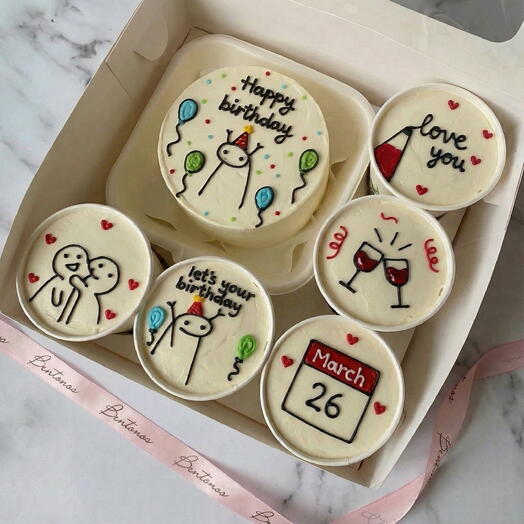 Комбо набор бенто+5cake to go на день рождения с человеками