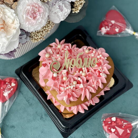 Бенто торт Сердце для него, для нее, муже, жене, любимому, любимой, день валентина