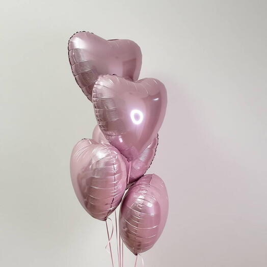 Фонтан из 5 шаров сердец на 14 февраля День Святого Валентина