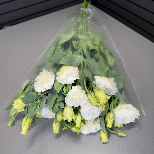 Пачка белых эустом (10 шт), 60 см
