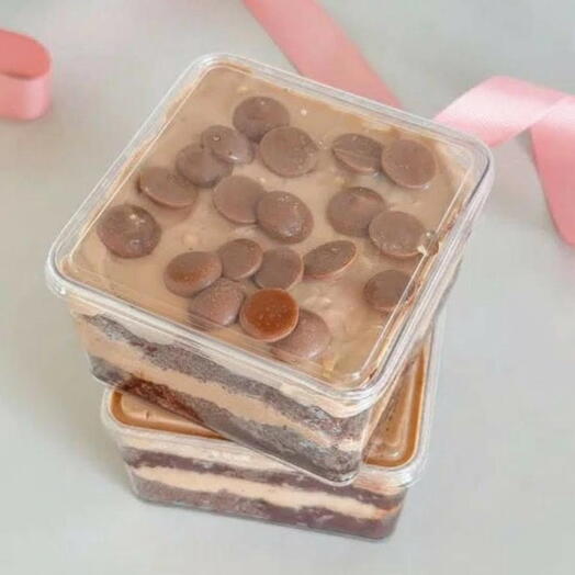 Кейк бокс 2 шт, cake in box, торт в боксе, саке to go молочный шоколад