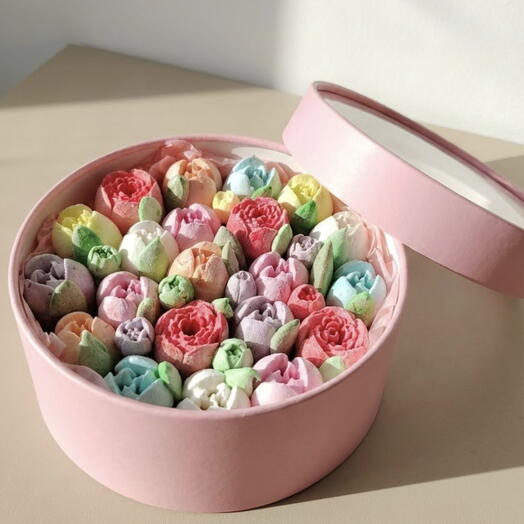 Бокс зефирных тюльпанов «Нежное ассорти»