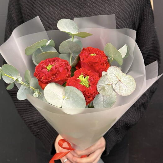 Монобукет с пионовидными розами 🌹