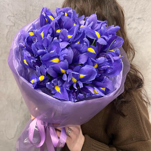 Mono of bright irises (15 pieces)