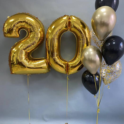 Шары с цифрами на 20 лет