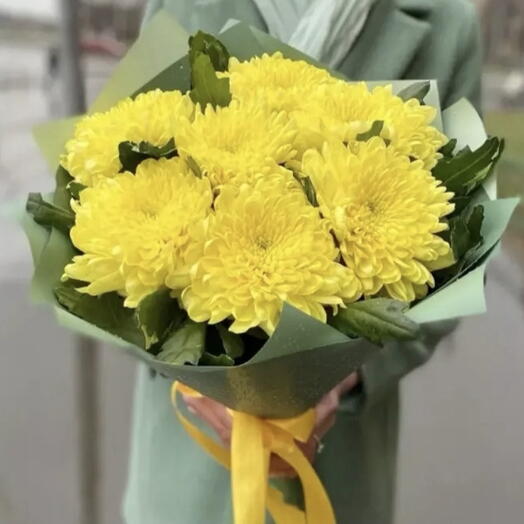 🏵️Букет из 7 желтых хризантем