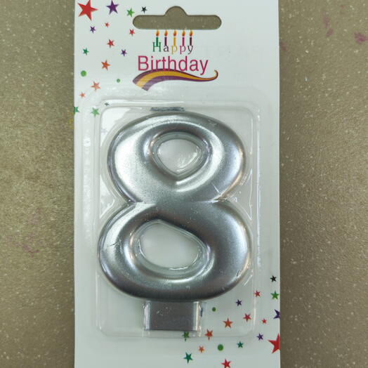 Свеча "8" Серебро