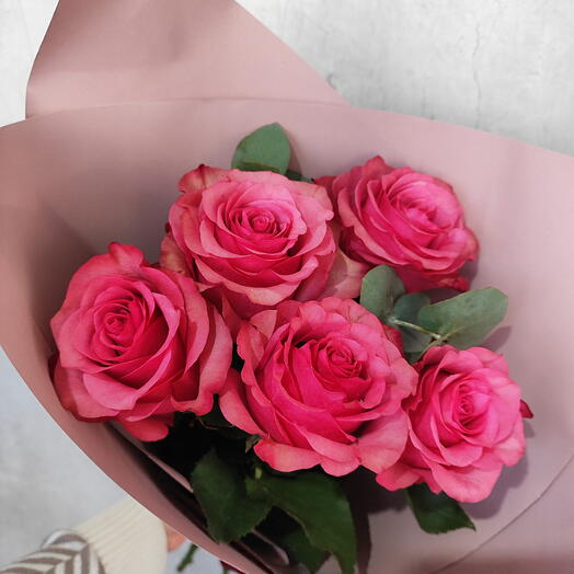 💘 Букет Бьюти с ажурными розами Лола 5шт