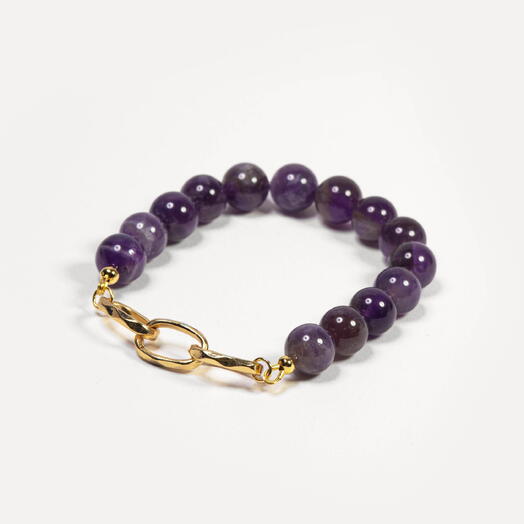 Браслет Ши Аметист 14K 19 см (BRA1182)
