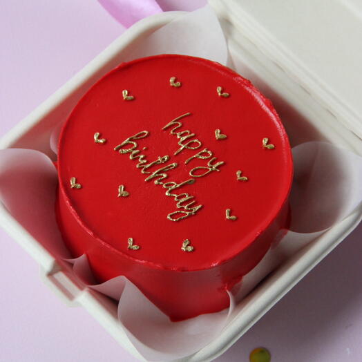 Красный бенто торт happy birthday