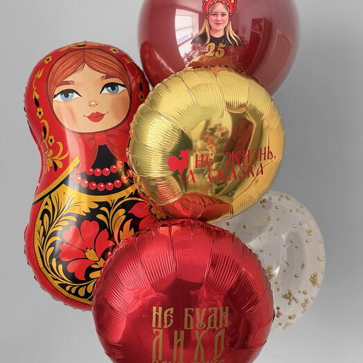 Набор «Царевна» фигура матрешка+4 шары