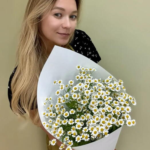 Букет из ромашек (матрикария, ромашка камилла, танацетум) 5 шт