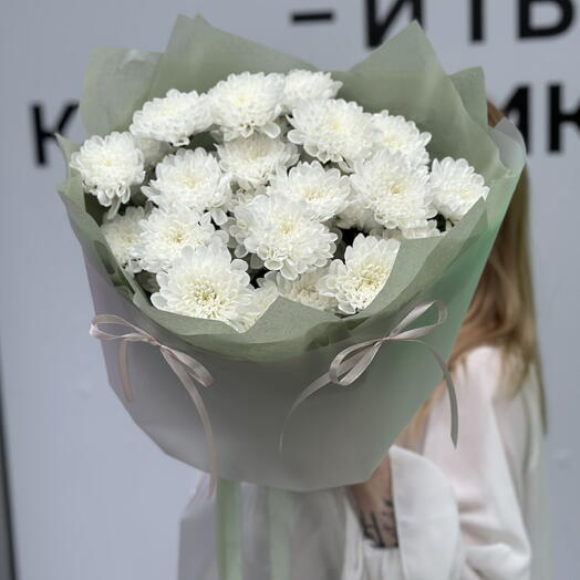 Хризантема с бантиками | стойкий букет