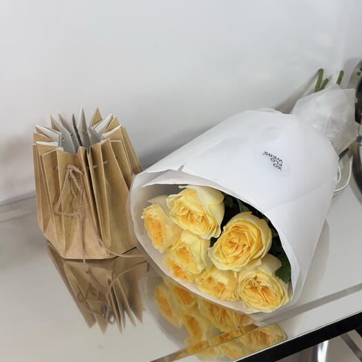Монобукет из роз «Лимонад» от XOFLOWERS