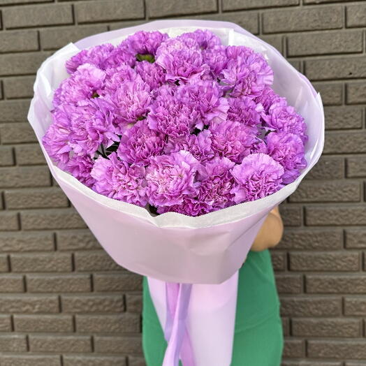 Букет сиреневых гвоздик 💜