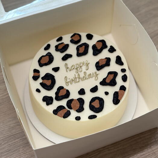 Бенто торт МАКСИ «happy birthday» с леопардовым принтом