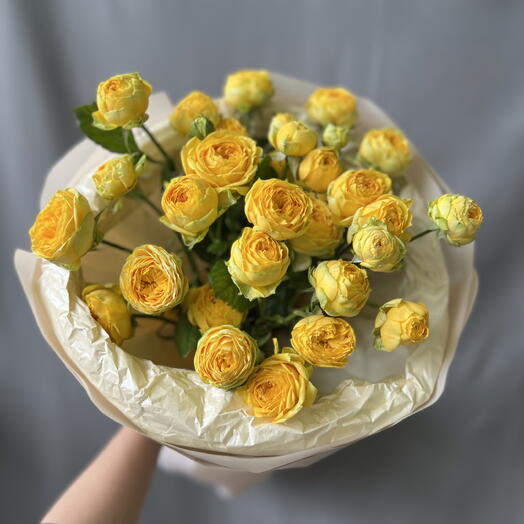 Кустовые розы желтые Луна💛💛💛