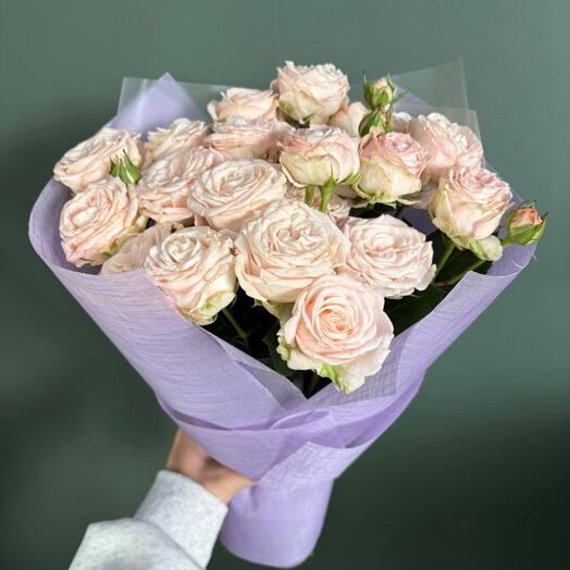 🔥🌹Хит🌹🔥Букет из кустовых пионовидных роз Бомбастик