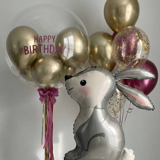 🎈 Праздничная композиция «Нежный зайчик» 🐰