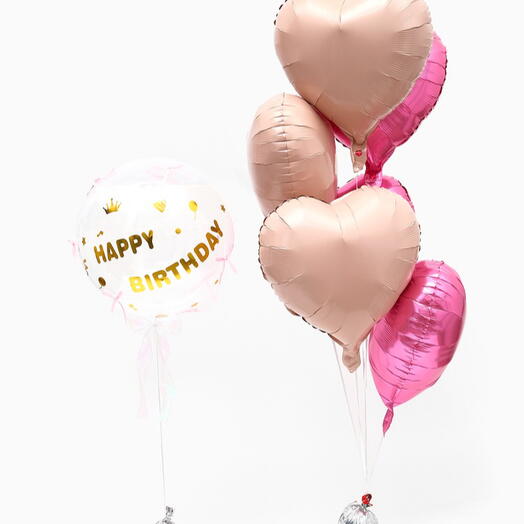 Сет из 7 шаров Happy Birthday