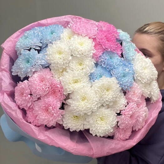 Моно букет из нежных хризантем кустовых🌸🤍