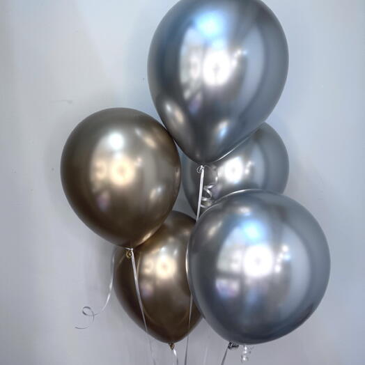 Шары 5шт ( золото серебро)