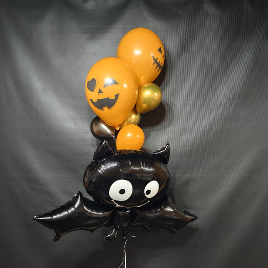 Набор из 9 шаров на Halloween «Хэллоуинский вихрь: тыквы и крылья»
