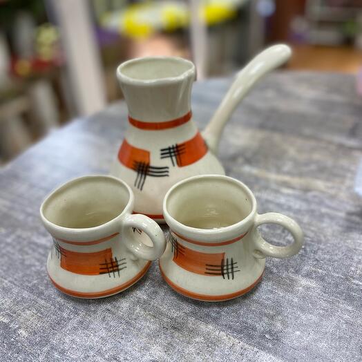Кофейный набор "Абстракция", 3 предмета: турка 0.75 л, чашки 0.25 л