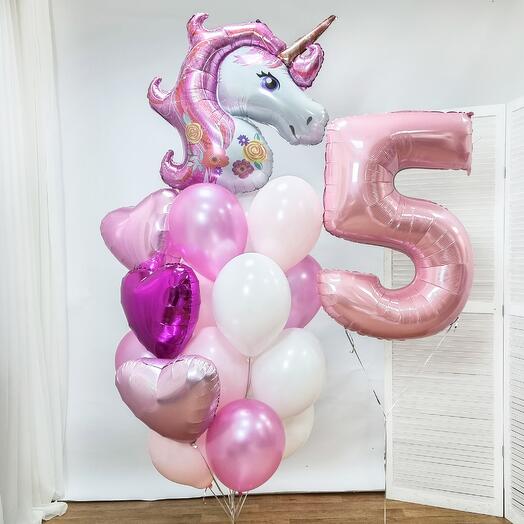 Composition of balloons "Cute unicorn"