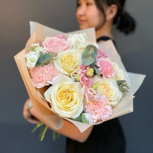 Букет для самой нежной из элитных сортов роз 💕