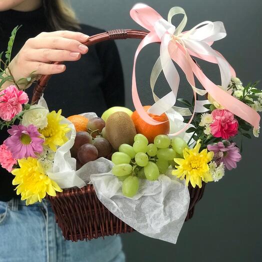 🍇Фруктовое-цветочная корзина