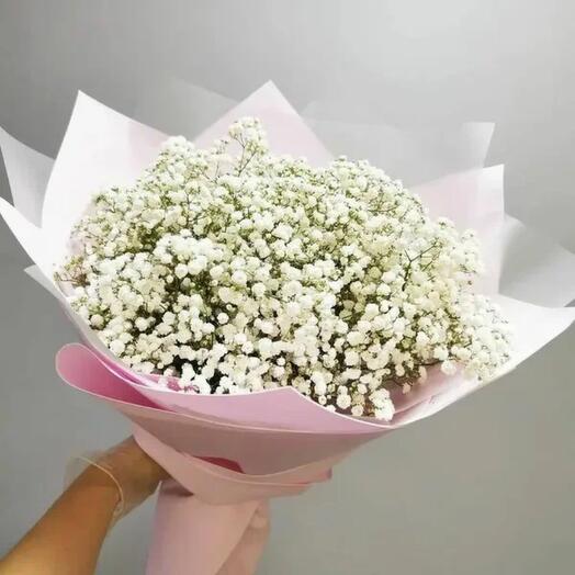Букет из белоснежной гипсофилы, 9 шт
