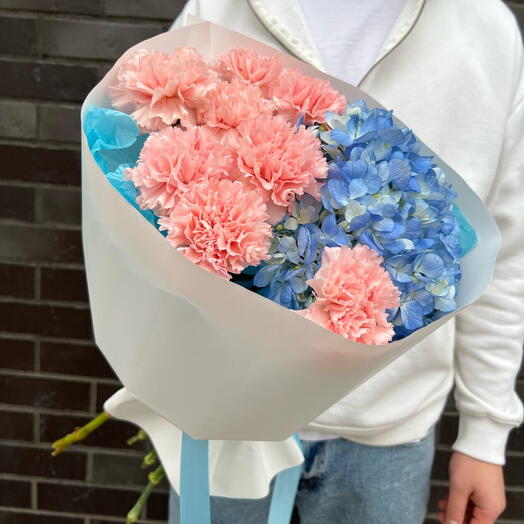 Ramo de hortensias y Dianthus 💕