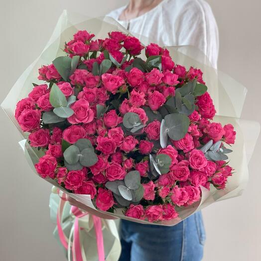 A large bouquet of bush roses