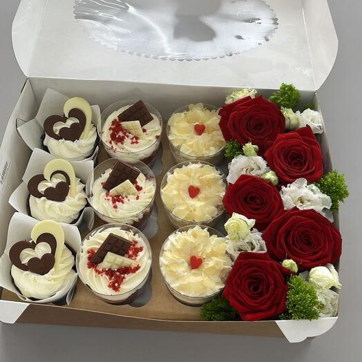 Juego de pasteles de flores