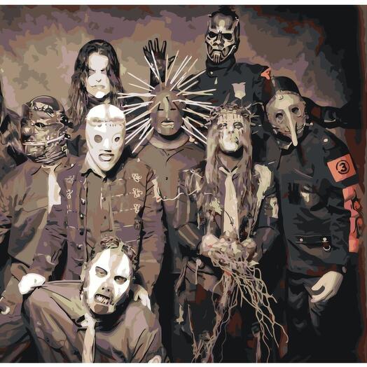 Картина по номерам X-782 "Рок-группа Slipknot" 40х50